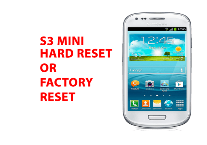 S3 mini Hard Reset - S3 mini Factory Reset, Recovery, Unlock Pattern