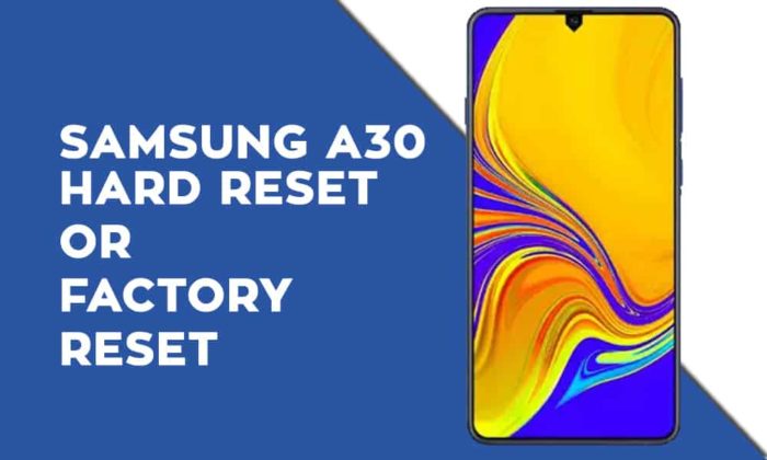 Samsung A30 Hard Reset or Factory Reset