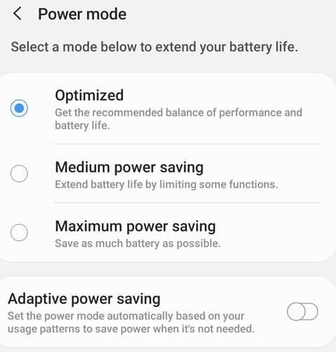Samsung Power Save Mode
