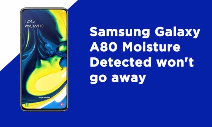 Samsung A80 Moisture Detected