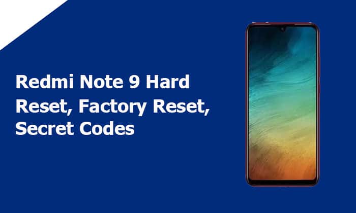Redmi Note 9 Hard Reset